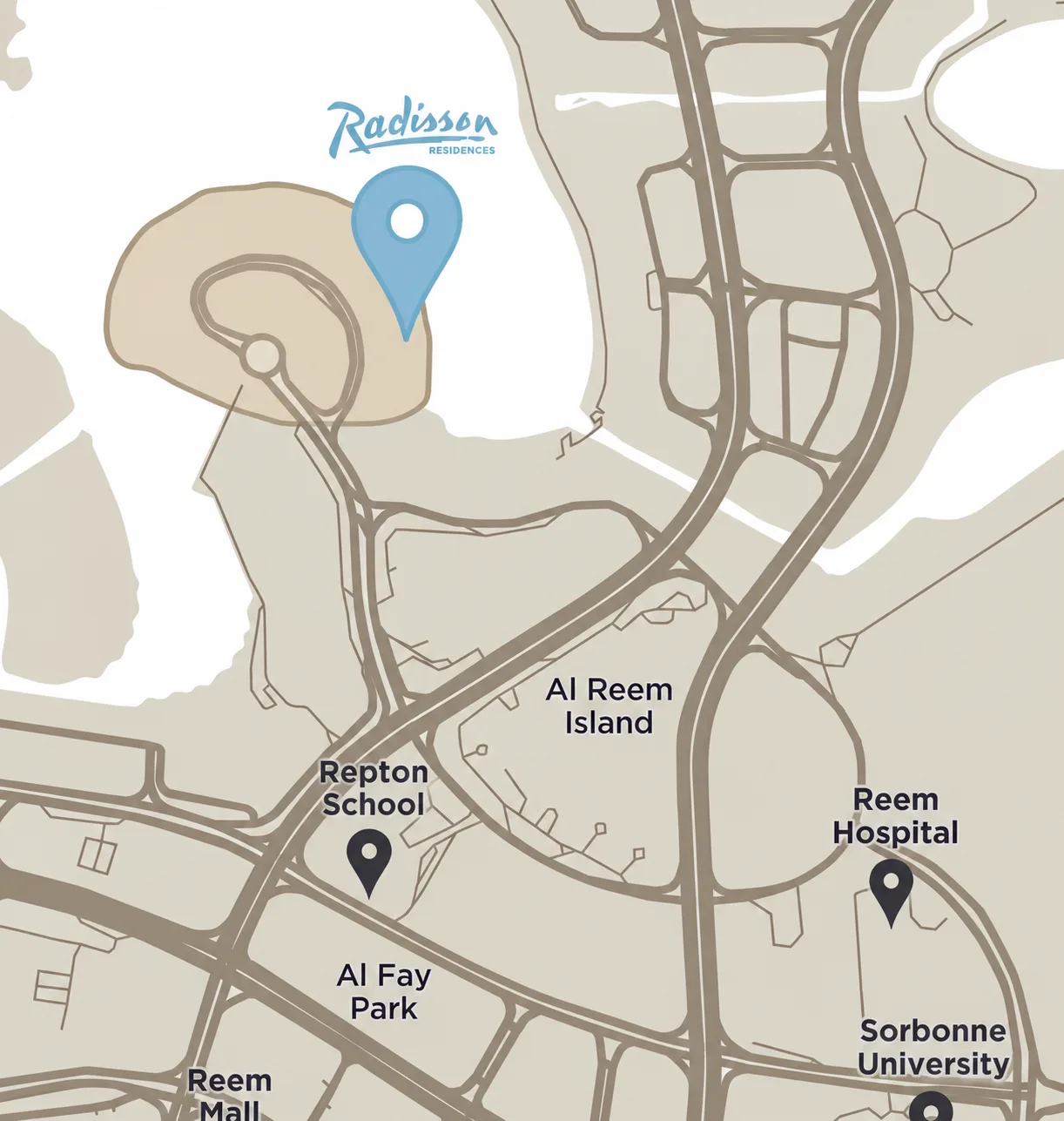 Map positioning Lunaya near Sheikh Zayed Road and major destinations in the Jebel Ali growth corridor